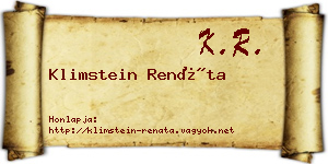 Klimstein Renáta névjegykártya
